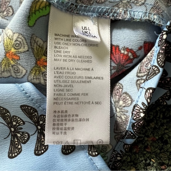 Urban Outfitters Monarch Butterfly Blue & Colorful Rainbow Modest Midi Skirt L - Picture 15 of 16